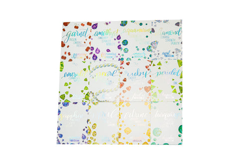 Birthstones - 12 Month Foiled Journaling Cards